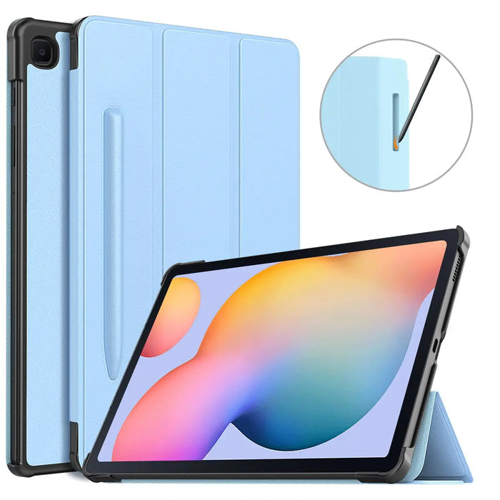 For Galaxy Tab S6 Lite 2022 / 2020 Slim Tri-Fold Case With Auto-Wake / Sleep & Pen Holder