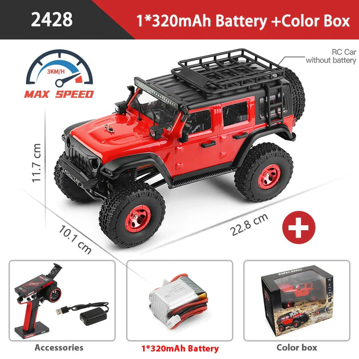 1 24 Mini Rc Car LED Lights 4wd Off Road Electric Crawler for Kids