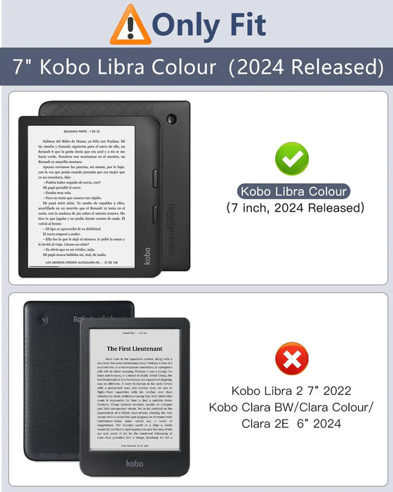 For Kobo Libra Colour 7" 2024 Release Ultra Slim Lightweight With Auto Wake / Sleep Folio Case