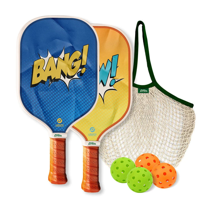 16Mm USAPA Uv Print Pickleball Paddle Set 4 Balls Net Bag