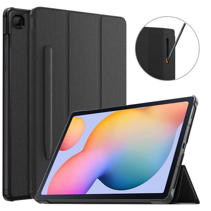 For Galaxy Tab S6 Lite 2022 / 2020 Slim Tri-Fold Case With Auto-Wake / Sleep & Pen Holder