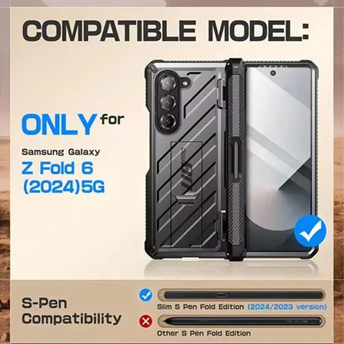 For Samsung Galaxy Z Fold 6 Full Shockproof Heavy Duty Rugged Phone Case With Built-In Screen Protector