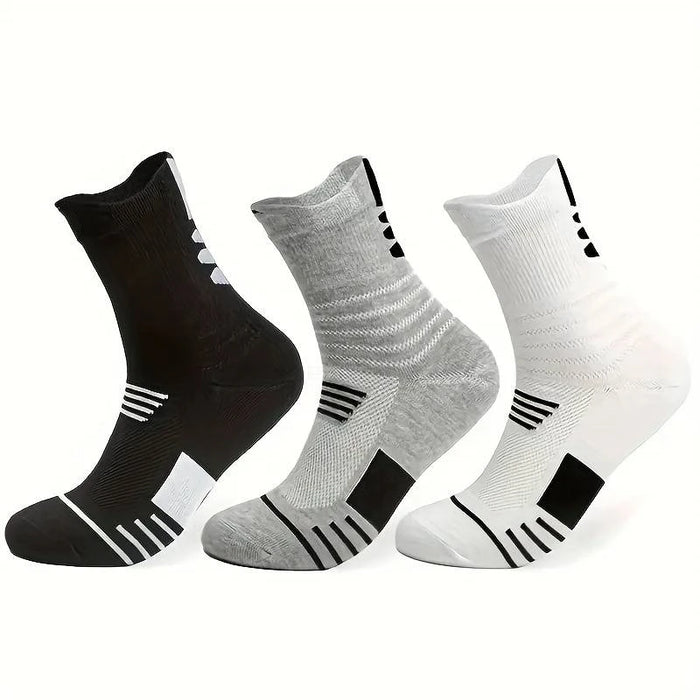 Pack of 3 Mens Cushion Crew Socks for Active Sports