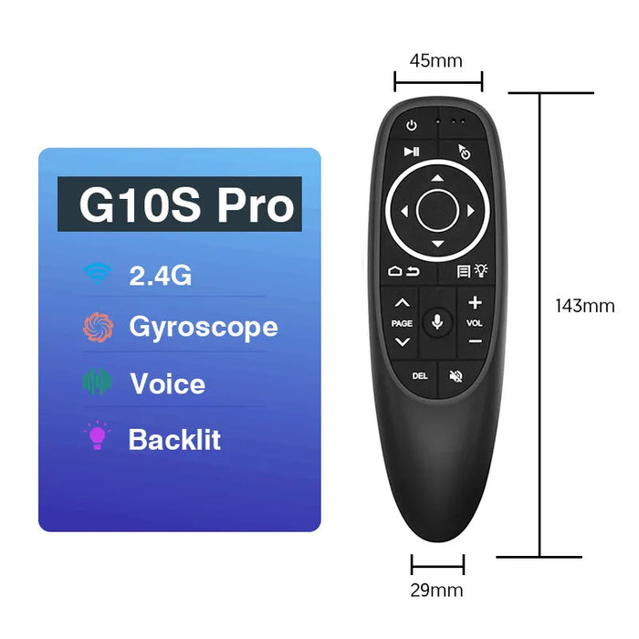 Universal Voice Remote Control - 2.4G Wireless Backlit With Gyroscope Air Mouse For Android Tv Pc