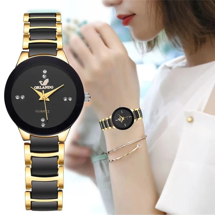 Stainless Steel Rhinestone Watch