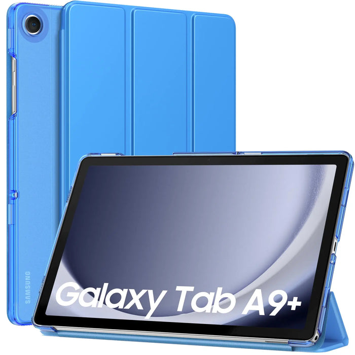 For Galaxy Tab A9 Plus 11 Inch 2023 Slim Stand Protective Smart Case With Hard Pc Translucent Back Shell