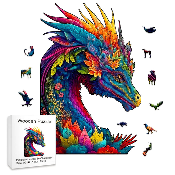 Coloured Dragon Wooden Puzzle