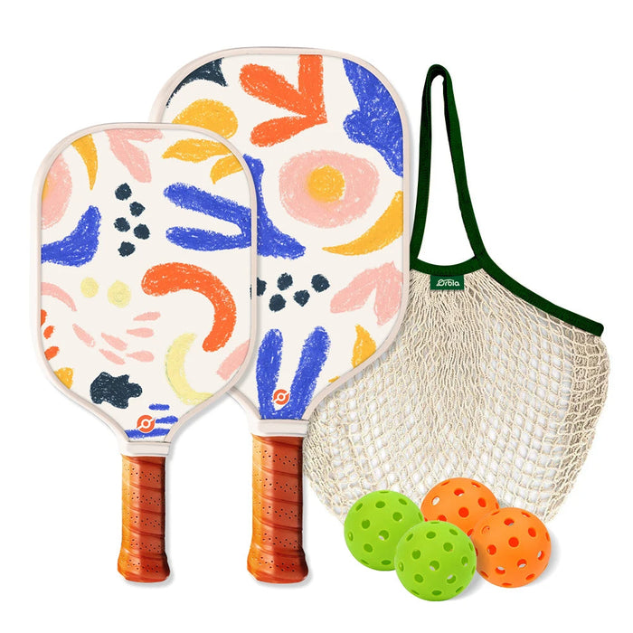 Family Outdoor Pickleball Paddle Set Glass Fiber Pp Core Kid Adult Sizes