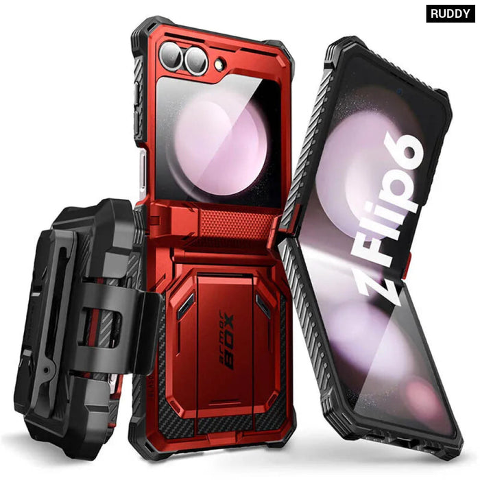 For Samsung Galaxy Z Flip 6/5 Armorbox Full-Body Military Protection Phone Case With Built-In Screen Protector