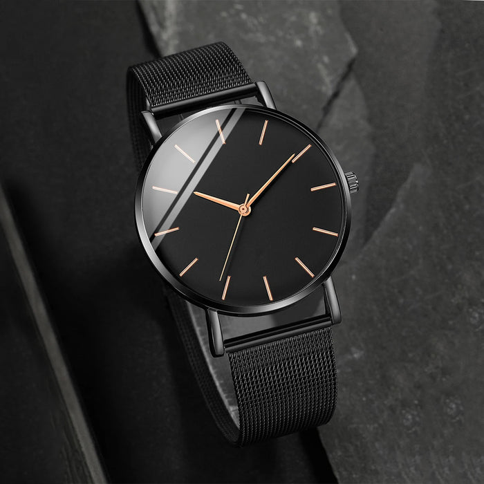 Thin Stainless Steel Quartz Watch