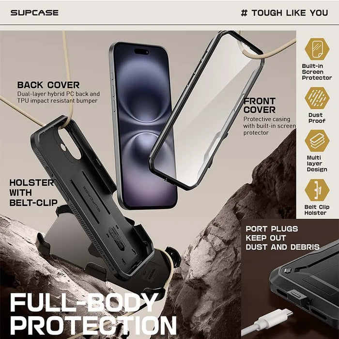 For Iphone 16 Plus 6.7 Inch Ub Pro Full-Body Heavy Duty Rugged Phone Case With Built-In Screen Protector