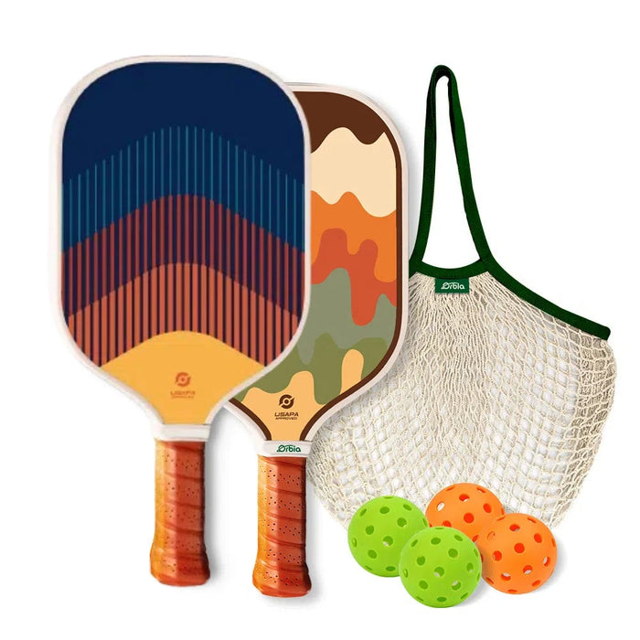 Carbon Fiber Pickleball Paddle Set 2 Paddles 4 Balls Pp Honeycomb Core Beginner