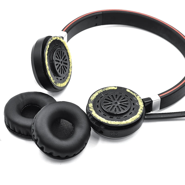 Pair of Protein Leather Ear Cushions For Jabra Evolve Headphones