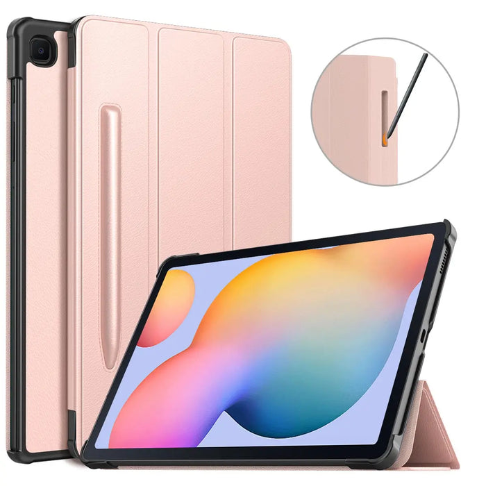 For Galaxy Tab S6 Lite 2022 / 2020 Slim Tri-Fold Case With Auto-Wake / Sleep & Pen Holder