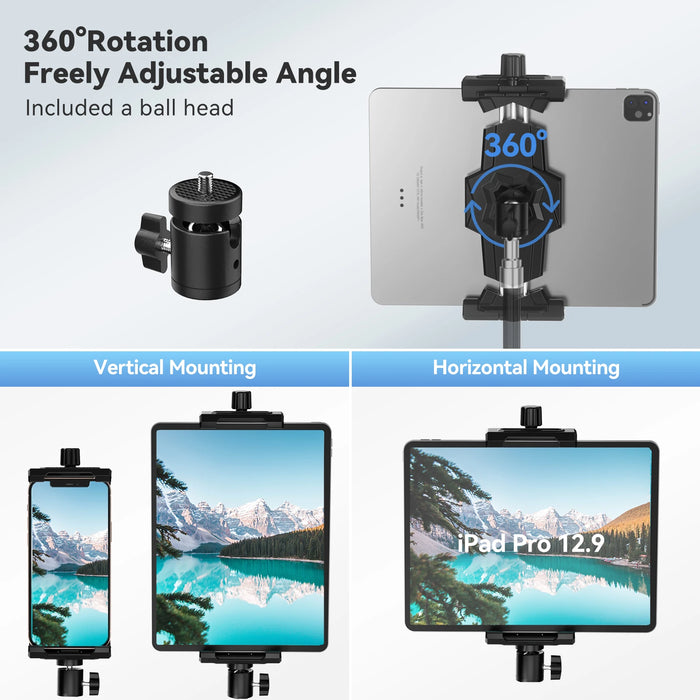 360 Rotatable Tablet Tripod Mount For Ipad Pro 12.9