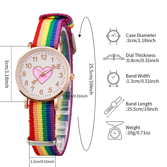 4 Piece Rainbow Beaded Watch Bracelet Set for Women