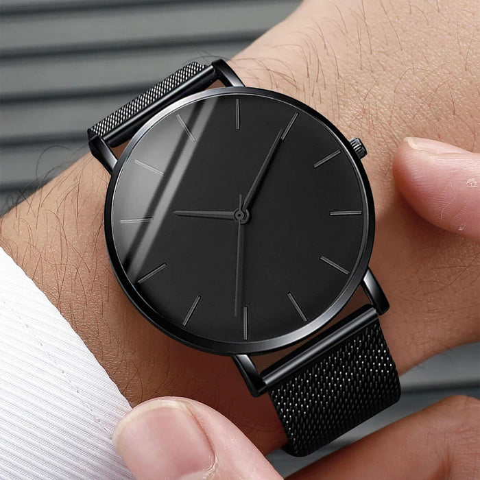 Thin Stainless Steel Quartz Watch