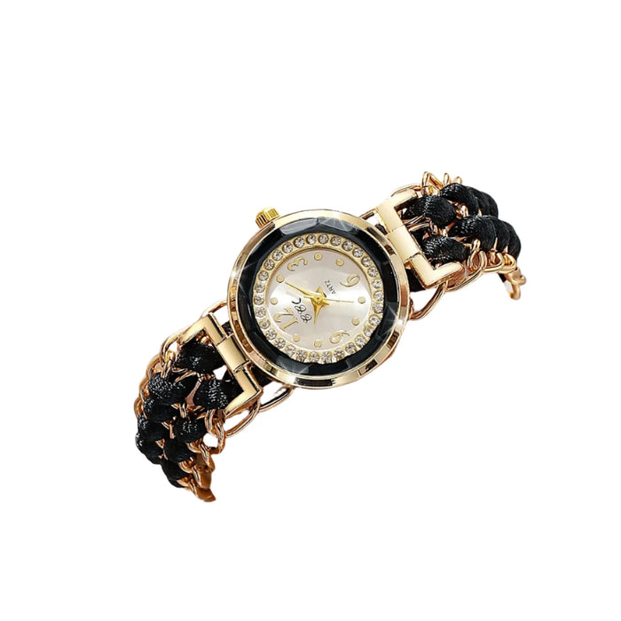 Rhinestone Rope Bracelet Watch for Women