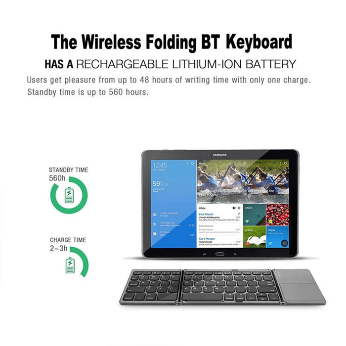 Portable Triple Folding Keyboard For Windows Android Ios - B033