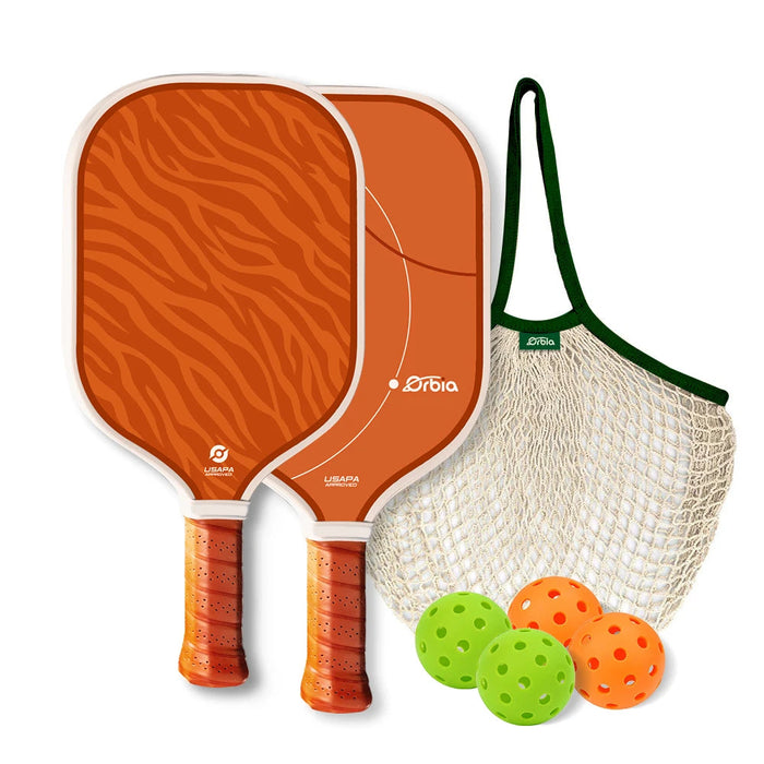 16Mm Glass Fiber Pickleball Paddle Set 2 Paddles 4 Balls