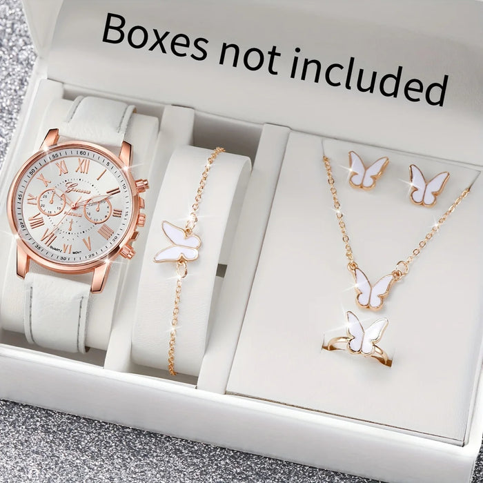 6 Piece Butterfly Watch Jewelry Set - Without Box