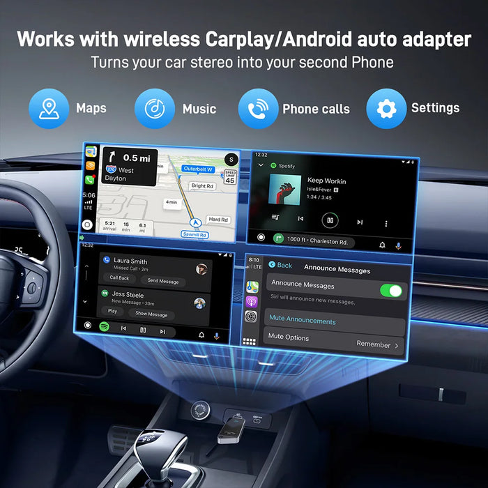 2-In-1 Wireless Carplay & Android Auto Adapter