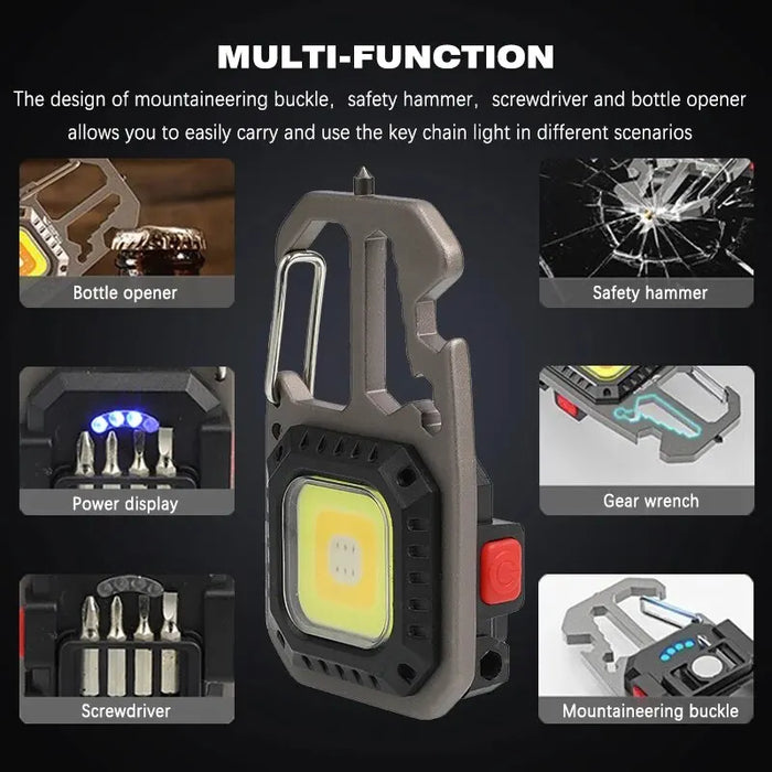 8 Mode Rechargeable LED Keychain Light for Outdoor Use