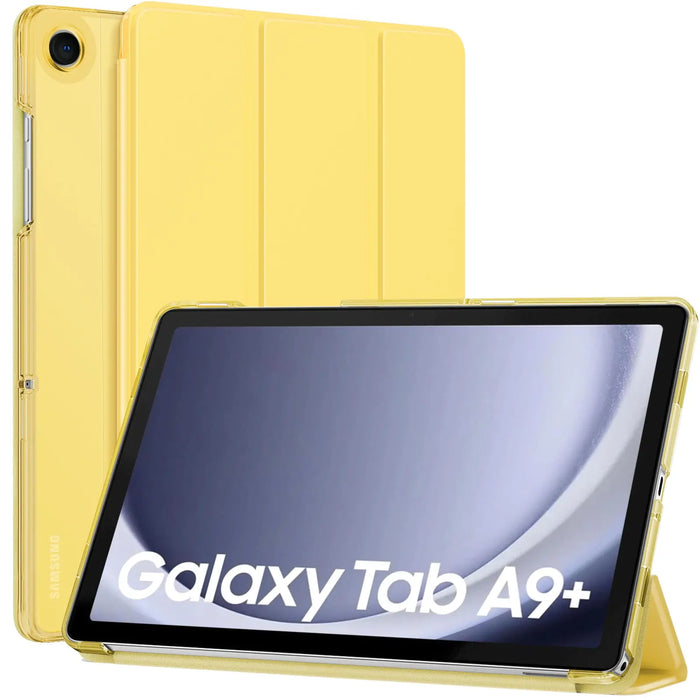 For Galaxy Tab A9 Plus 11 Inch 2023 Slim Stand Protective Smart Case With Hard Pc Translucent Back Shell