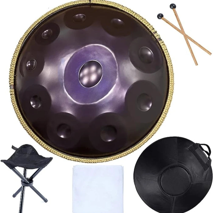 440Hz 9 10 12 14 Tone D Minor Handpan Steel Tongue Purple Drum For Meditation Yoga