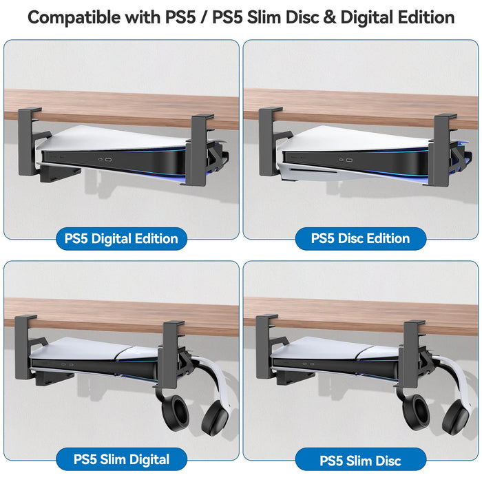 Ps5/Ps5 Slim Under Desk Mount Clamp Eva Foam