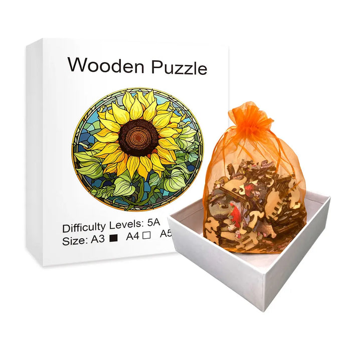 Small Town Sunflower Wooden Puzzle