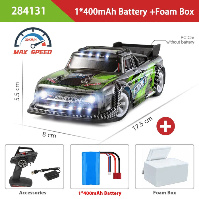 1 28 4wd Rc Car W/ LED Lights 30km/h Off Road Drift Vehicle