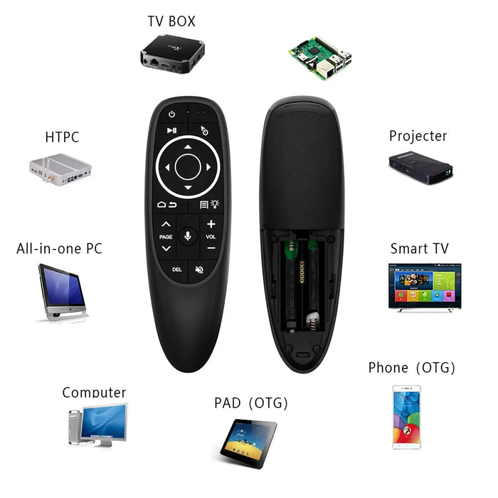 Universal Voice Remote Control - 2.4G Wireless Backlit With Gyroscope Air Mouse For Android Tv Pc