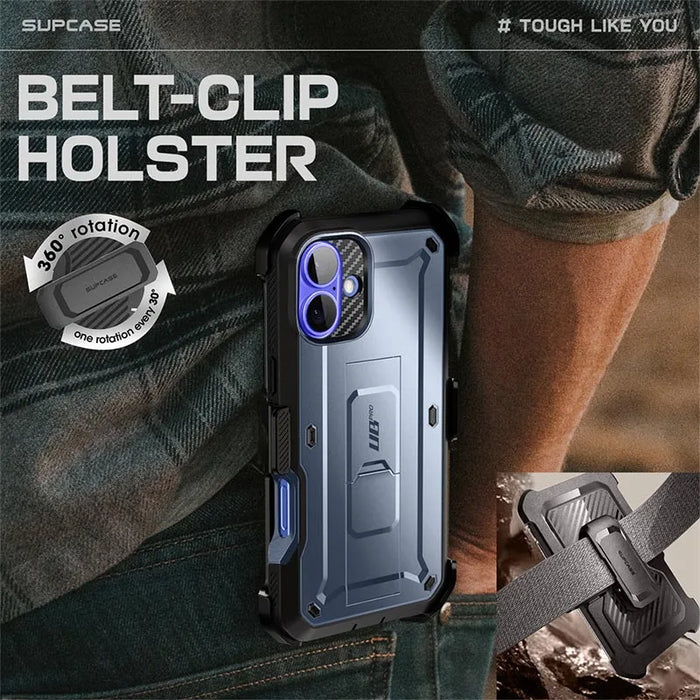 For Iphone 16 6.1" Ub Pro Full-Body Heavy Duty Rugged Phone Case With Built-In Screen Protector