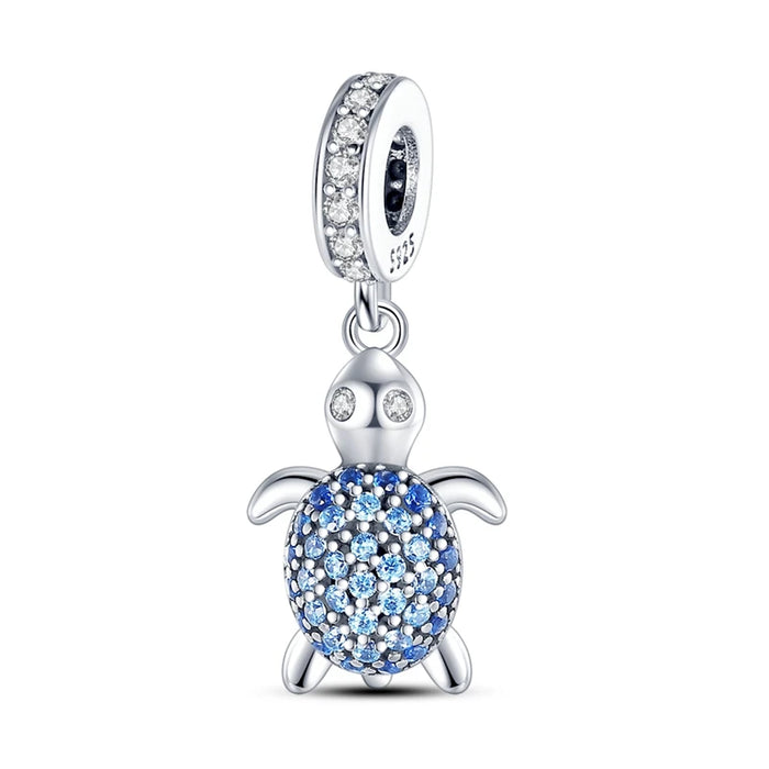 925 Sterling Silver Sea Turtle Charm Pendant Fits Bracelets Diy Gift