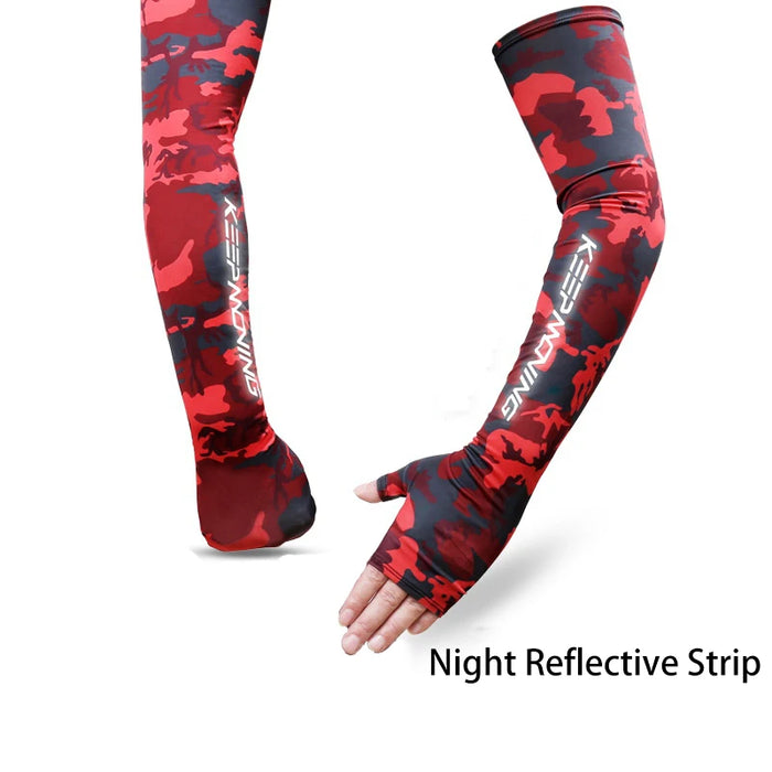 Camouflage Cycling Arm Sleeves For Sun Protection