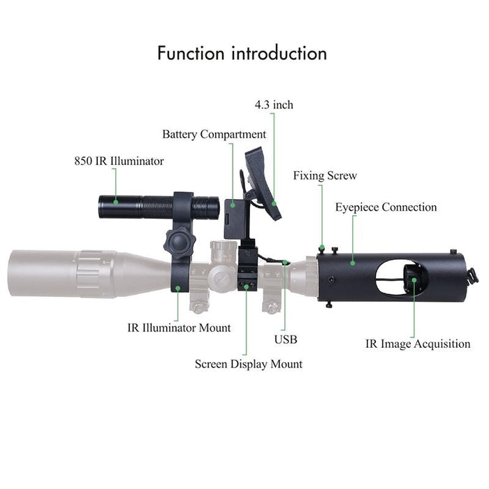 Digital Laser Infrared Telescope Non-Thermal Imaging Hunting Ccd High-Definition Night Vision Goggles