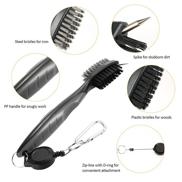 Golf Club Brush Ball Slot Cleaning Brush Set