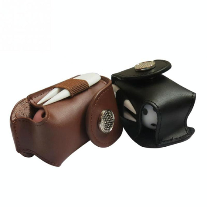 Portable Golf Ball Holder Waist Pouch Bag Leather Cool Tee Bag Sports Accessory