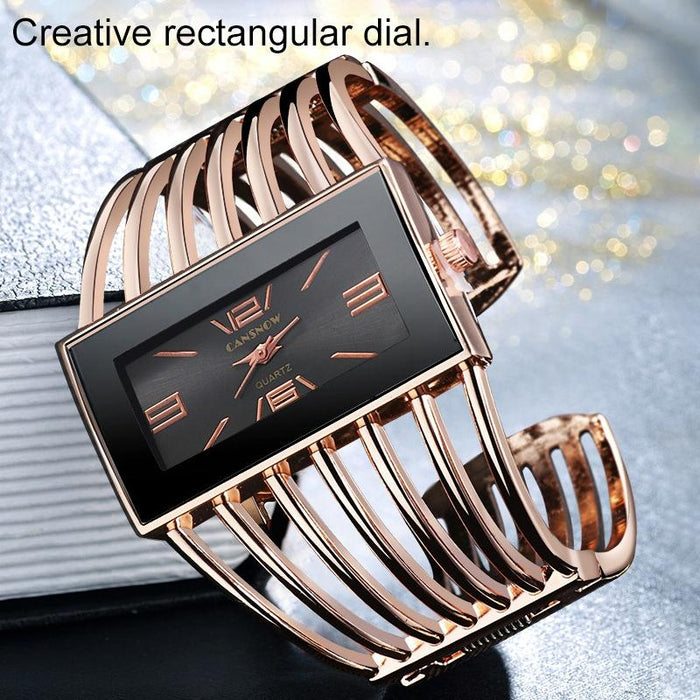 Alloy Bracelet Creative Rectangular Dial Quartz Watch For Women