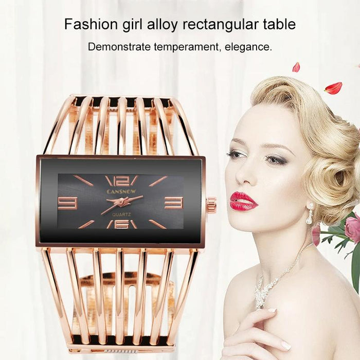 Alloy Bracelet Creative Rectangular Dial Quartz Watch For Women