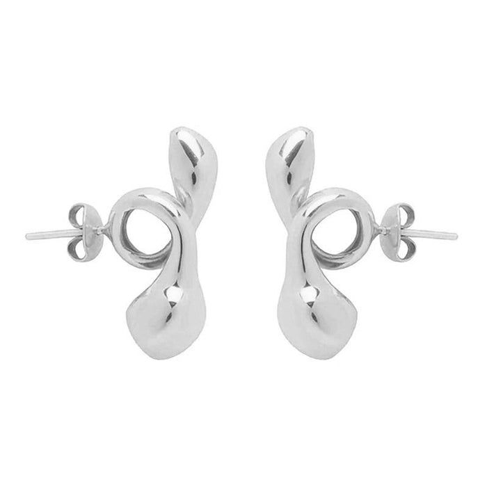 2 Pairs 925 Silver Needle Wireless Earphones Snake-Shaped Embrace Anti-Lost Earrings For Steel Colour