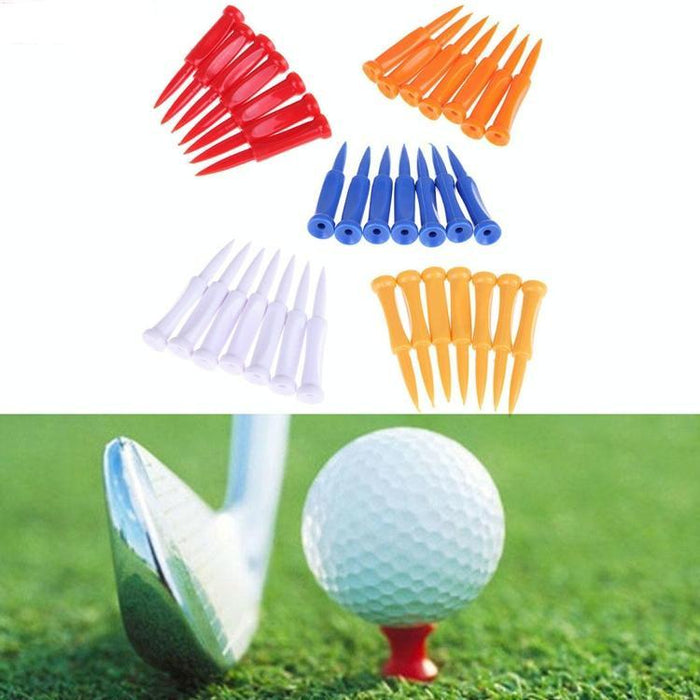 60 Pcs Qt012 Golf Ribbon Needle Plastic Ball Tee - Size 37Mm