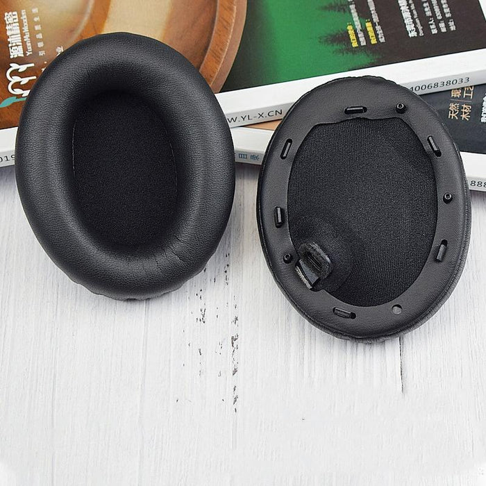 2Pcs Pu Leather Earpads For Sony Wh-1000Xm4 - Black & Buckle