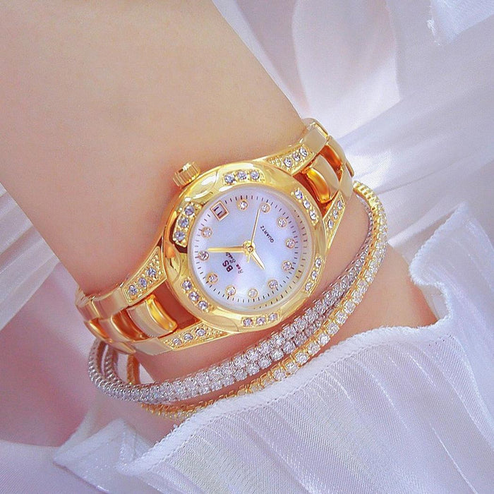 Fa1679 Women Diamond Chain Cute Small Round Watch With Calendar