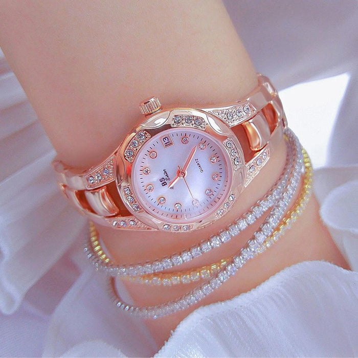 Fa1679 Women Diamond Chain Cute Small Round Watch With Calendar