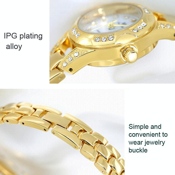 Fa1679 Women Diamond Chain Cute Small Round Watch With Calendar