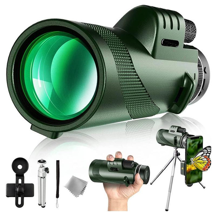 40X60 Outdoor Night Vision High Power Hd Monocular Standard & Universal Clip & Tripod