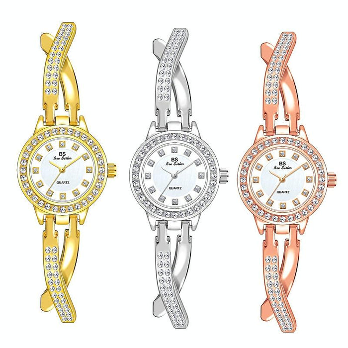 Fa1531 Butterfly Cross Full Diamond Women Bracelet Watch