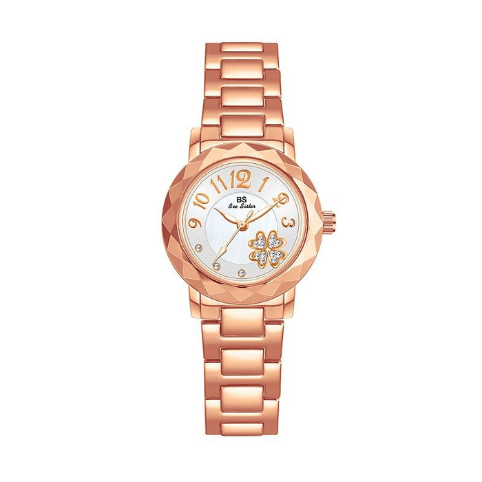 Fa1481 Flower Embellished Women Alloy Wrist Watch